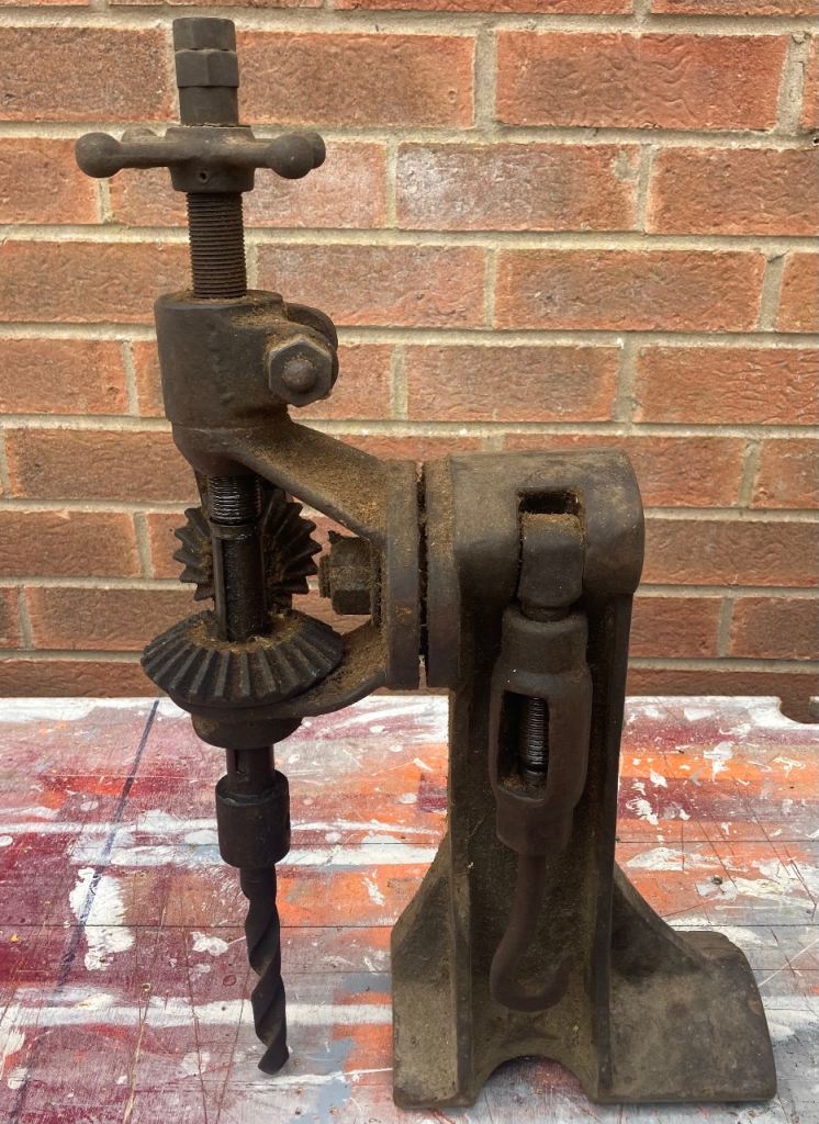 Vintage Hand Drill Press – Cast Iron, Fair Condition