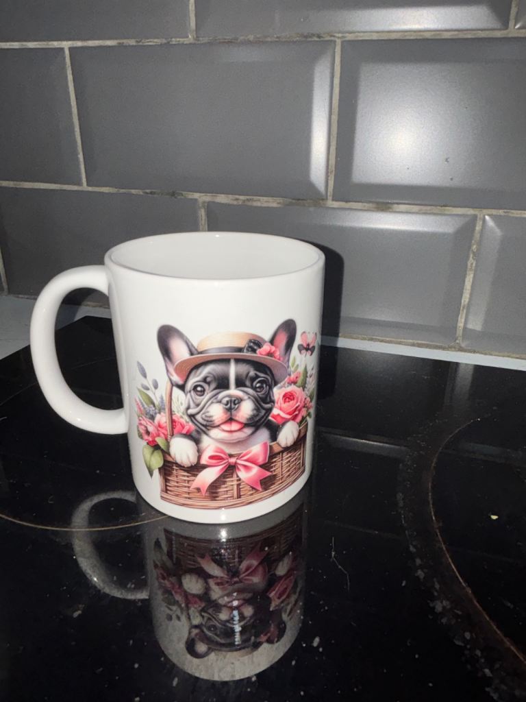 New French Bulldog Puppy Mug - White Ceramic