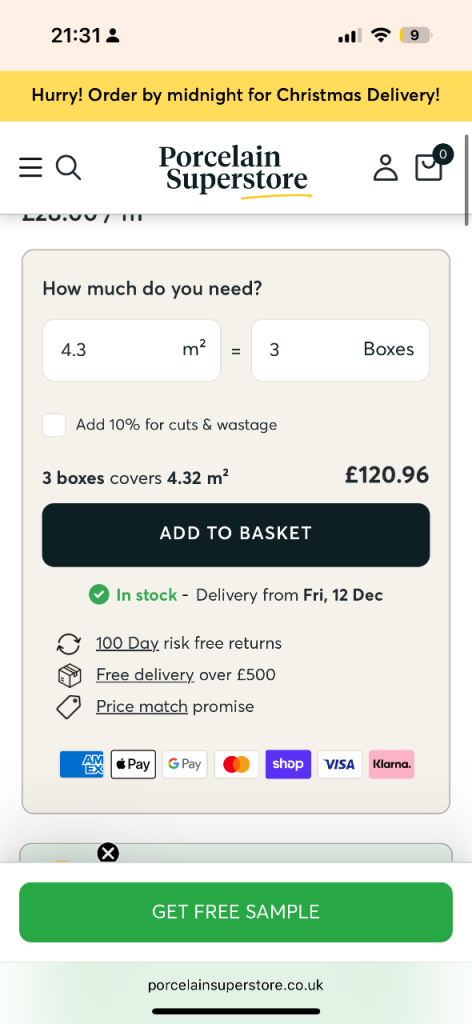 Tivoli beige porcelain tiles 120 x 60