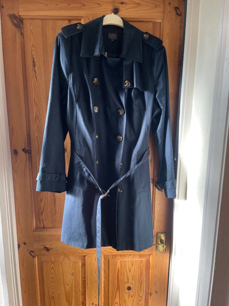 Navy Blue ladies 3/4 trench coat from M&S - size 20