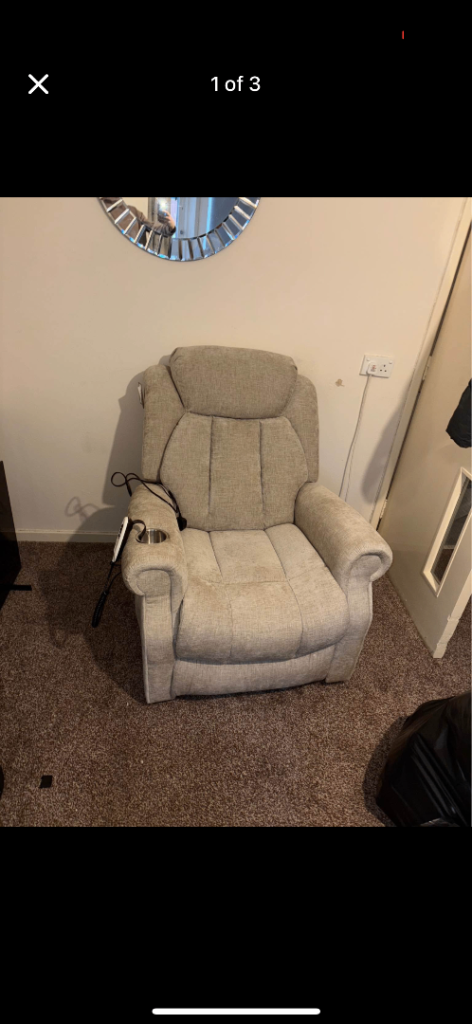 Beige recliner chair 
