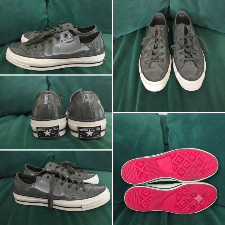 Converse Chuck 70 Low – Patent Olive Green (Size 7) – Great Condition