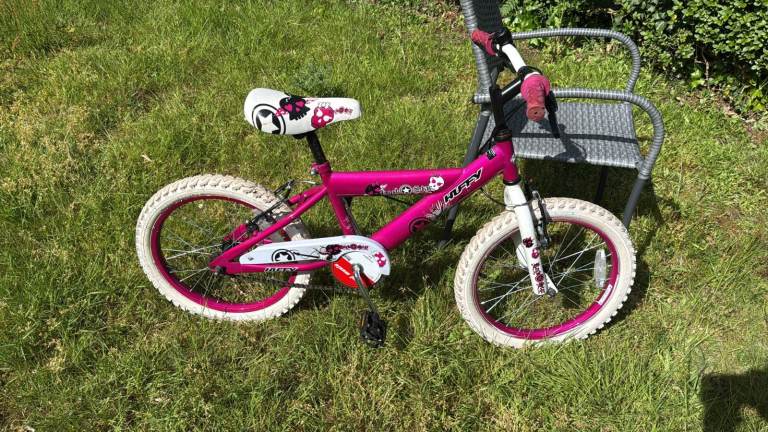 Huffy Rock Star Kids Bike - 18" Wheels - Pink White - BMX Style - Fully Serviced & Cleaned