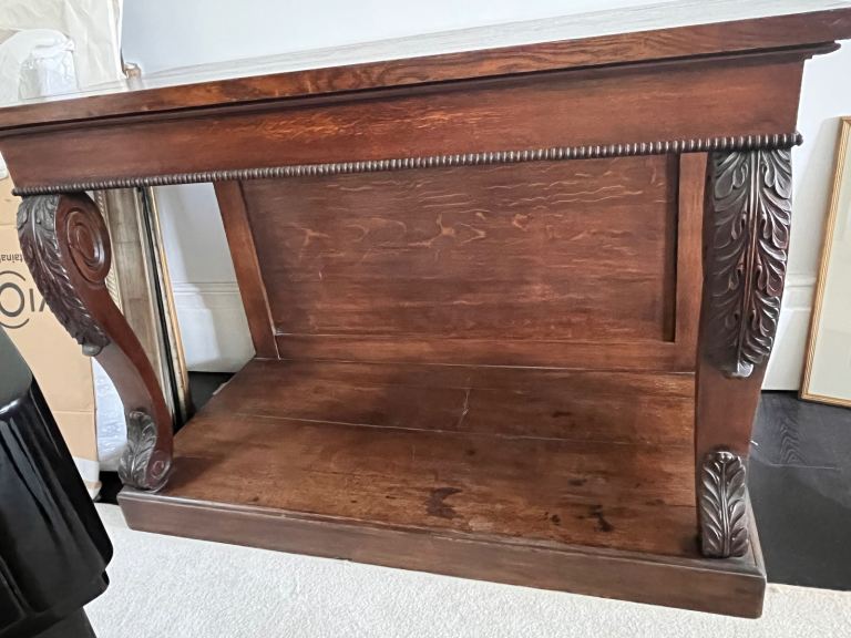 William 1V empire style Console Table with Carved Details