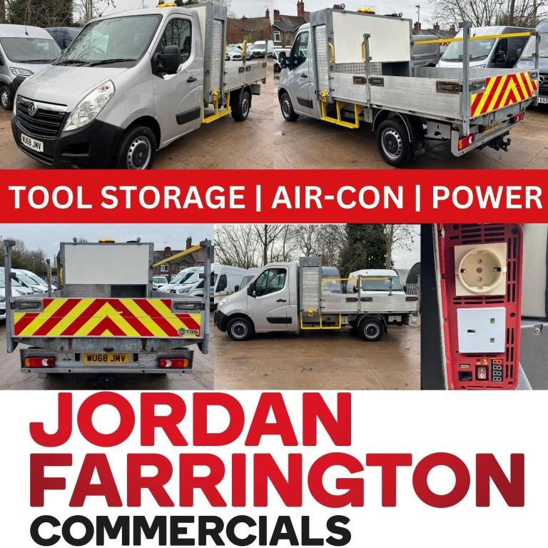 2018 68 Reg VAUXHALL MOVANO 2.3 3500 DROPSIDE TOOLPOD AIR-CON FWD L2 EURO 6