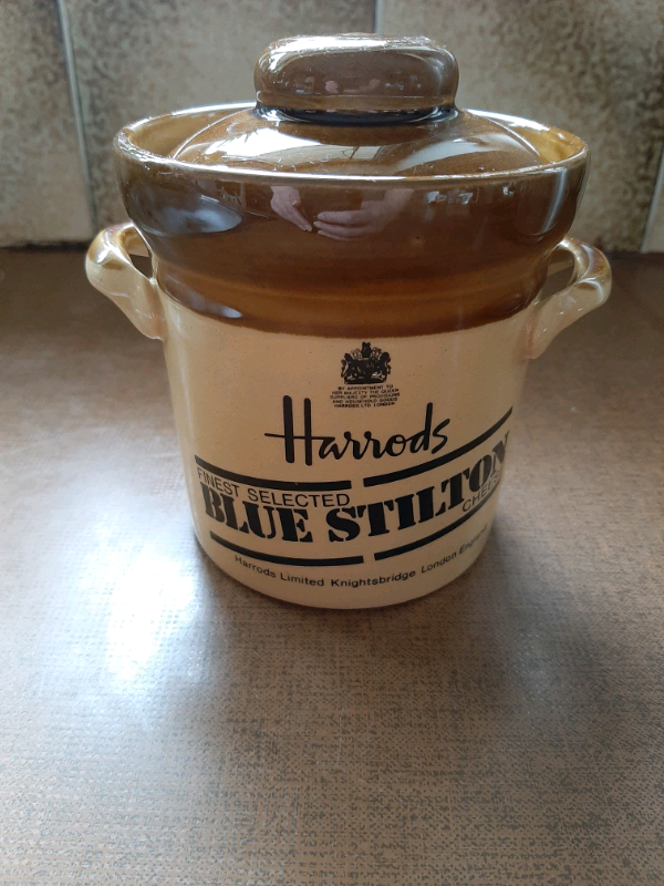 Harrods Blue Stilton Cheese Ceramic Jar T.G. Green Vintage 