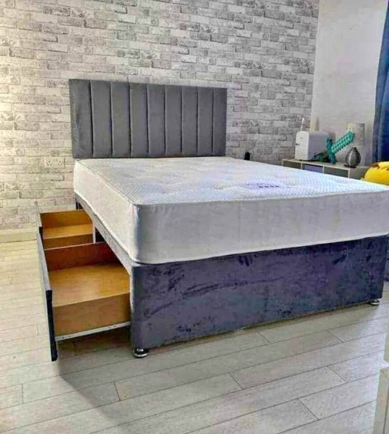 image for 4FT6 Divan Double Bed with Mattress – Storage Option Included – New Sale **