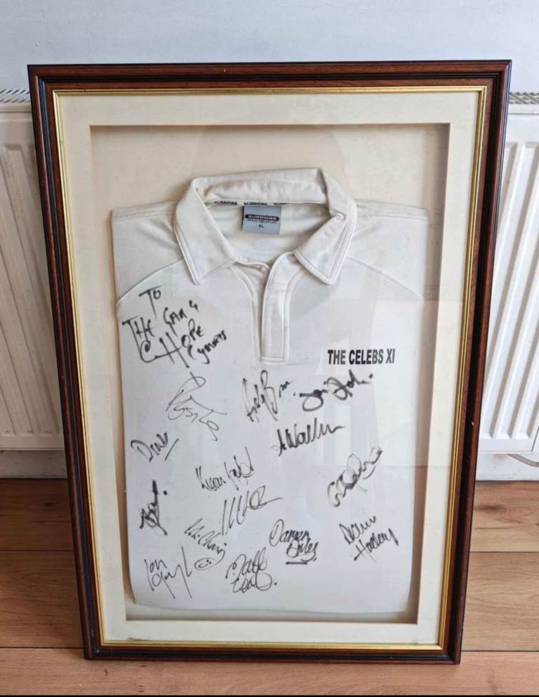 Signed Framed Cricket Shirt Lord Taverners Celebrity XI Charity Match 
