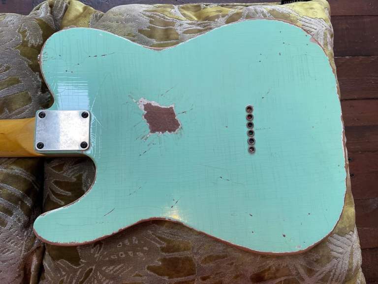 MJT Aged Surf Green/Blue Custom Built Telecaster w/Lindy Fralin Blues Special Pickups