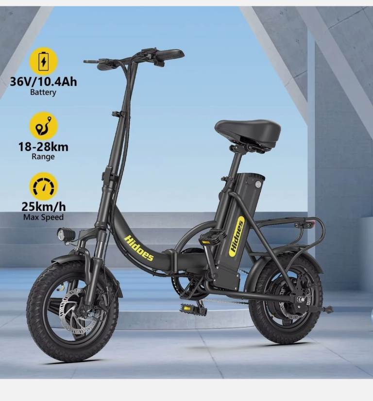 Hidoes C5 14" Electric Folding Bike 250W 36V City Bike Commuter 30KM Range UK