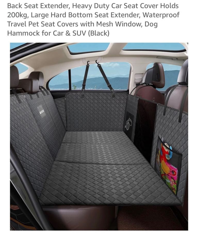 🆕 Rear Seat Heavy Duty Extender Cover for Dogs ect -black