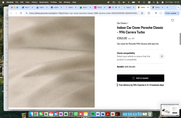  Porsche 996 turbo official porsche car cover