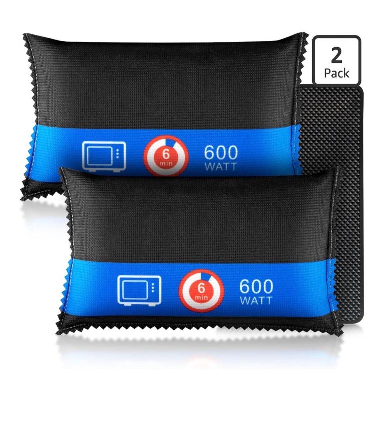 2 Pack Reusable Car Dehumidifier Bags - Microwave Rechargeable