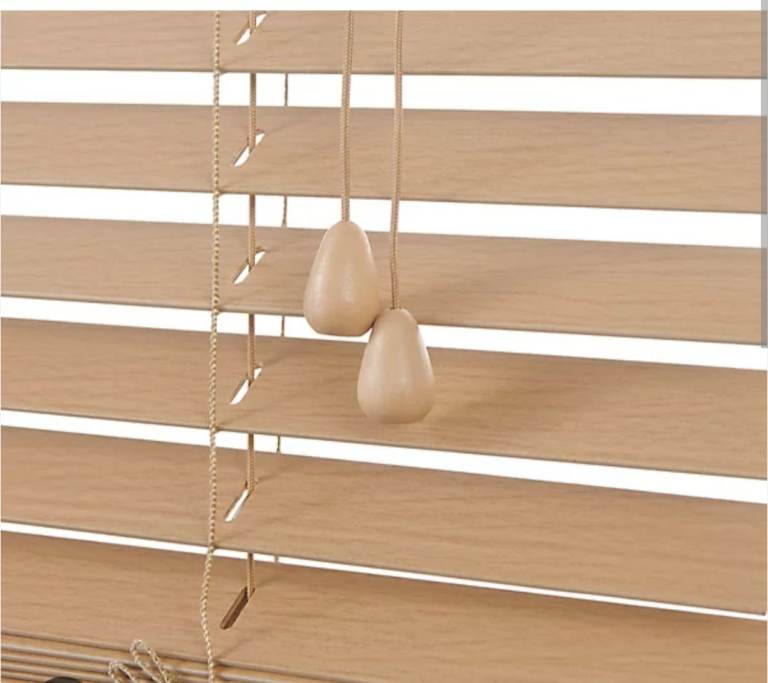 Wooden Venetian Blinds - Light Beige, Good Condition 180cm width 