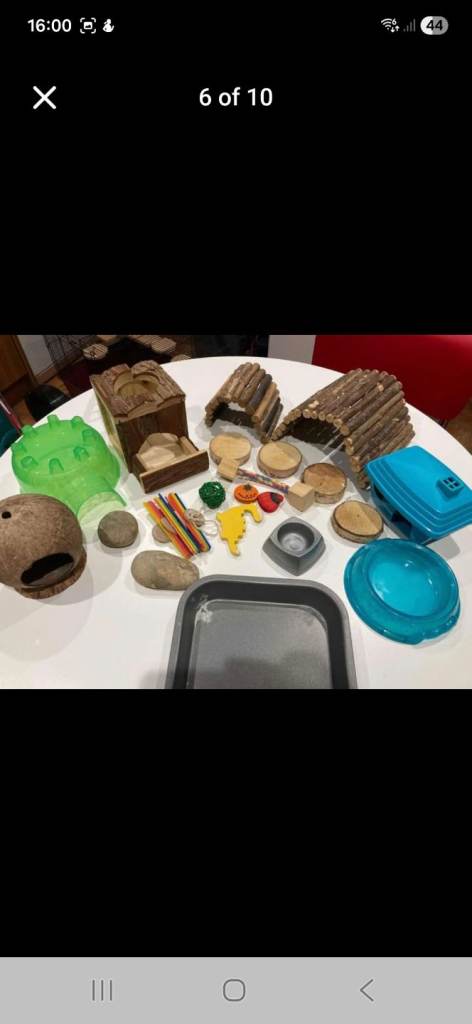 Hamster toys, wheels, food bowls 