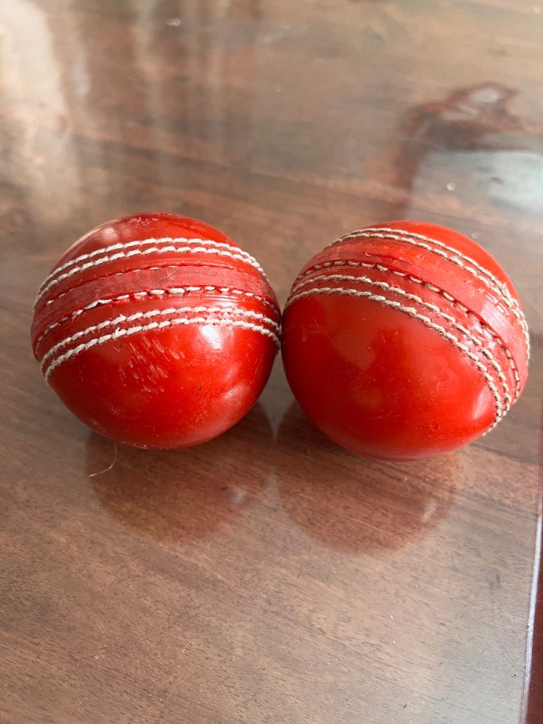 Pair of Used Red Cricket Balls