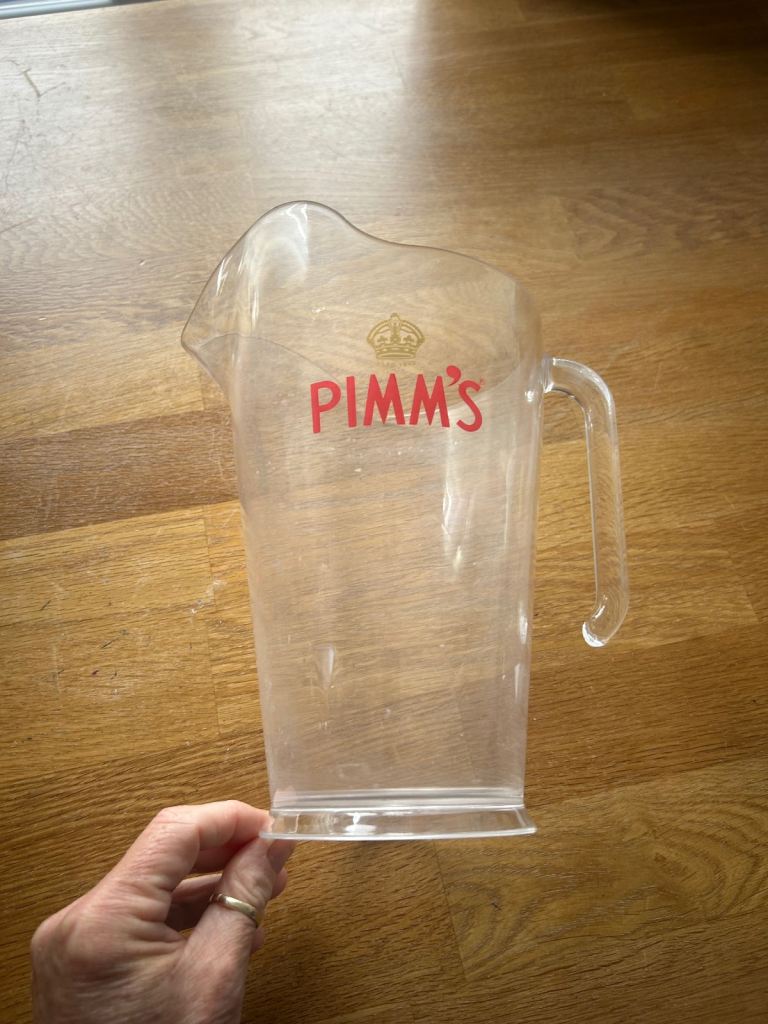 Pimm’s plastic jug. 