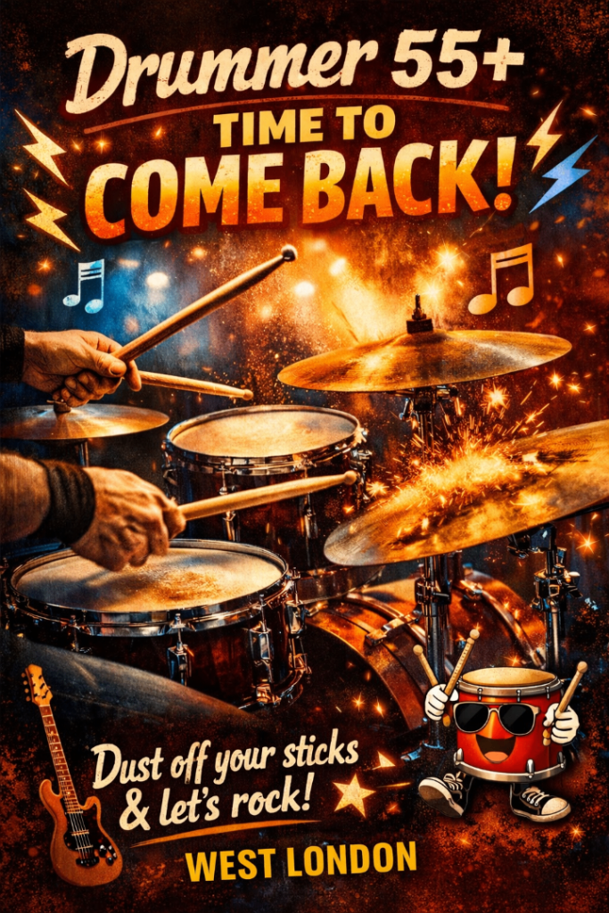 🥁 Experienced Drummer 55+ – West London