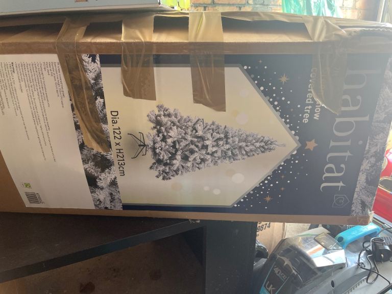 Habitat 213cm Snow Covered Christmas tree. TREE ONLY