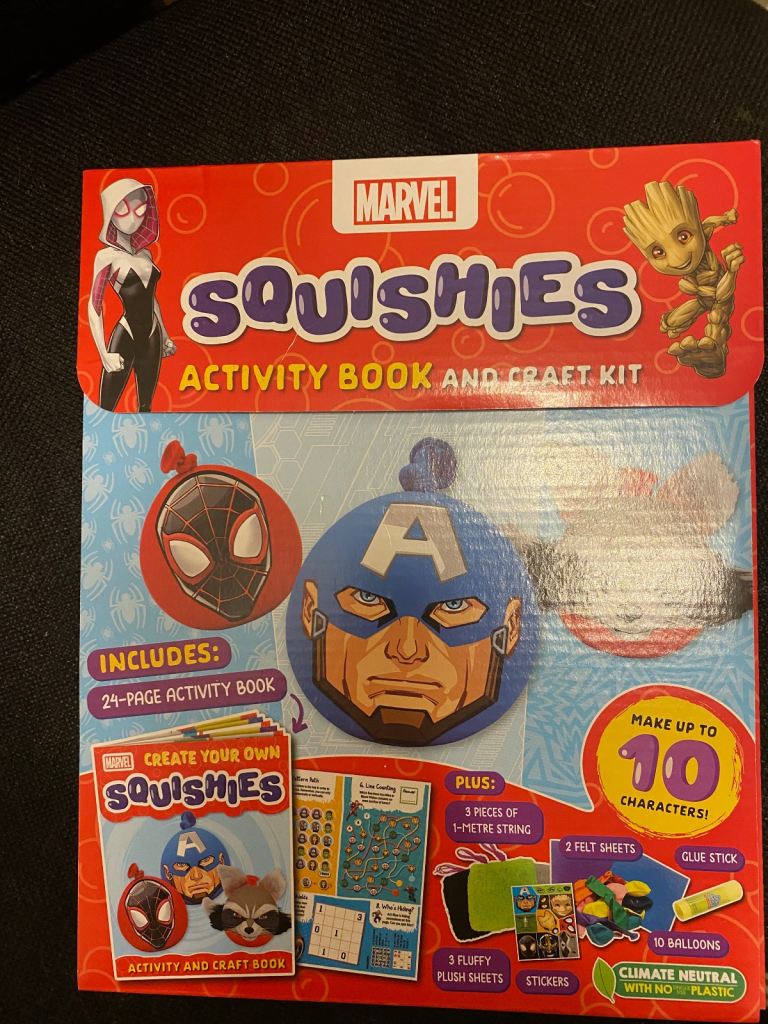 Marvel Squishies activity book and craft kit - new 