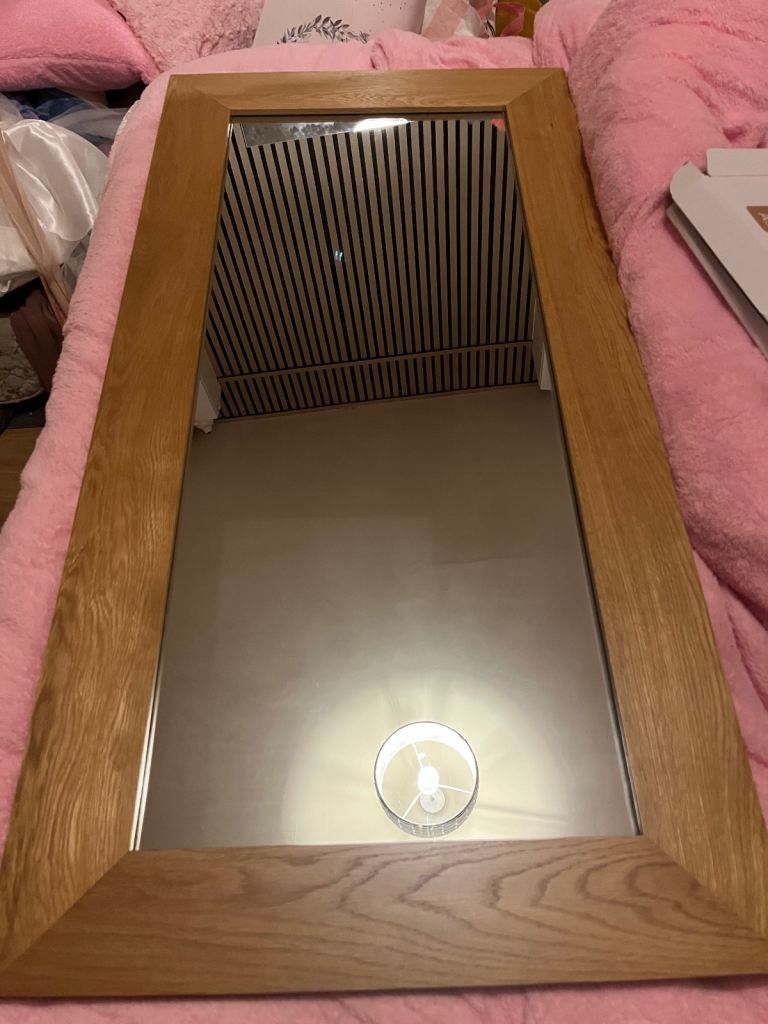 Solid oak mirror