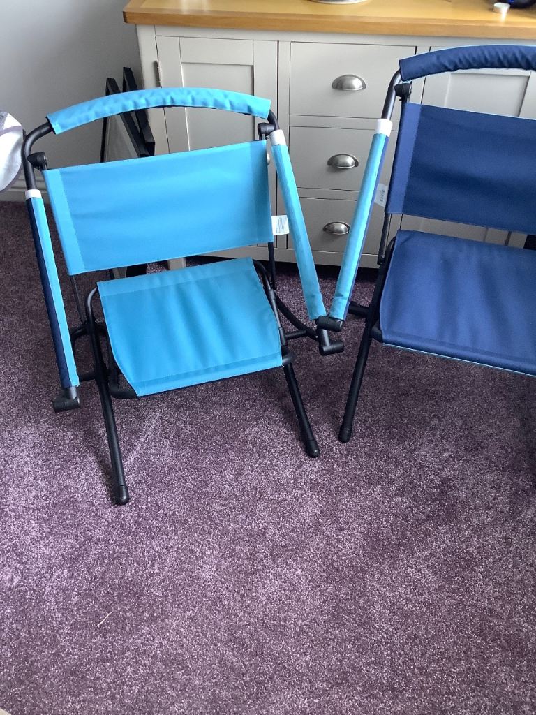 Blue Folding Garden Chair - Good Condition