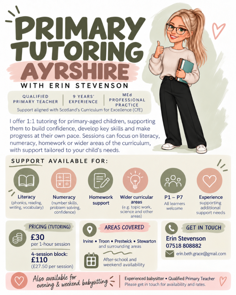 Erin Stevenson Tutoring Ayrshire