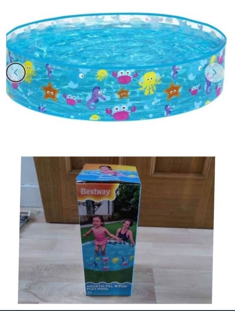 New in box kids childrens 2+ years bestway 4ft swimming paddling fun odyssey pool