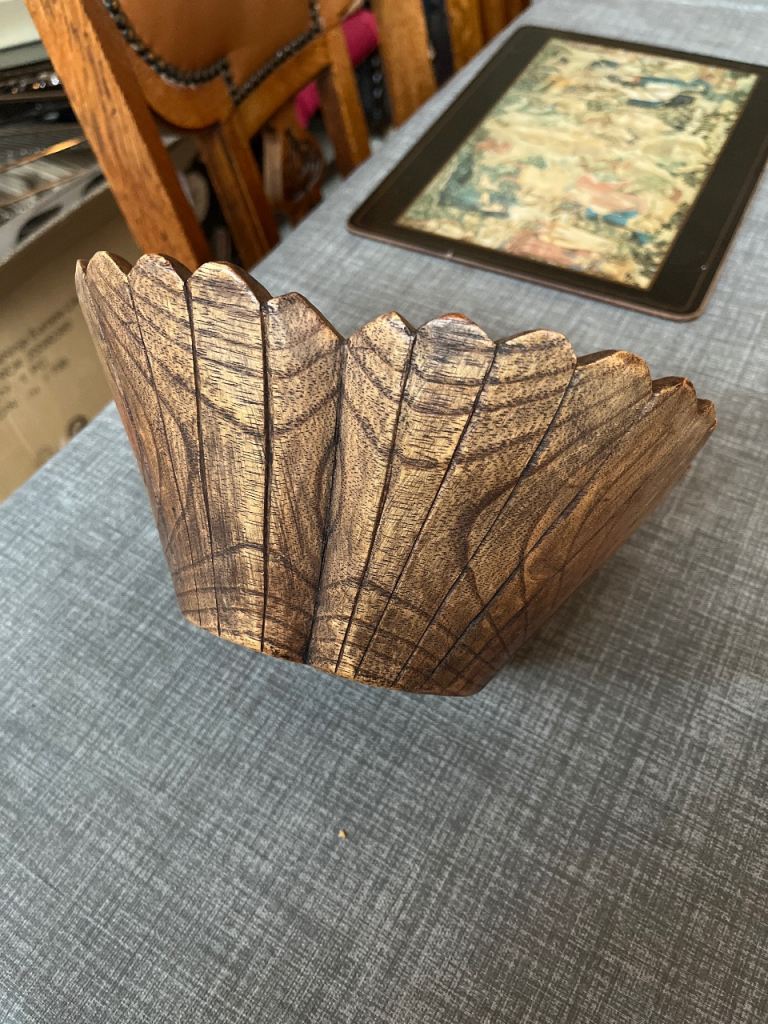 Unique Wooden Decorative Bowl - Hand Carved 