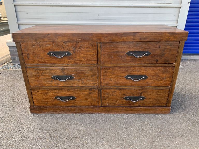 Lombok Solid Reclaimed Indonesian Teak Large Chest of drawers dresser / sideboard