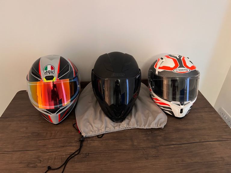 3 X motorbike helmets 