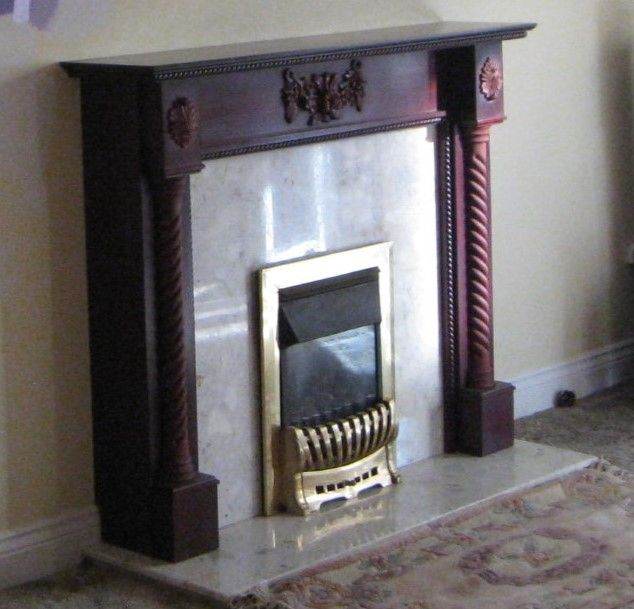 Real mahogany fire Surround with real Marble hearth