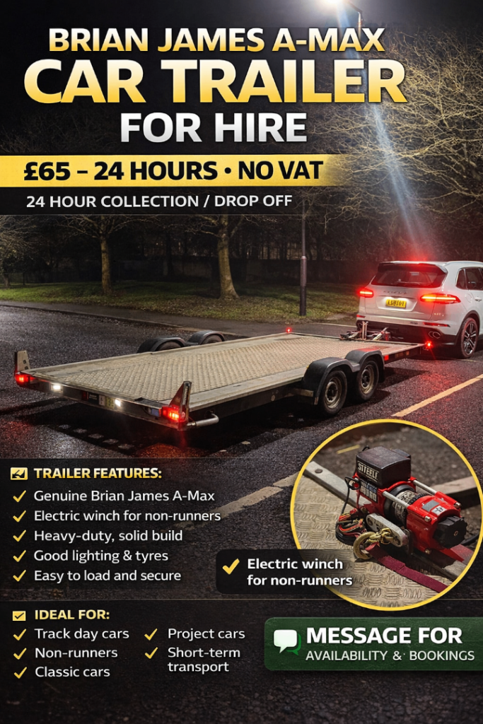CAR TRAILER / TRANSPORTER FOR HIRE - BRIAN JAMES A MAX 
