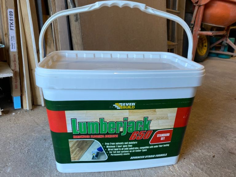 New, unopened Lumberjack 650 flooring adhesive - costs £100 new, got one left over!