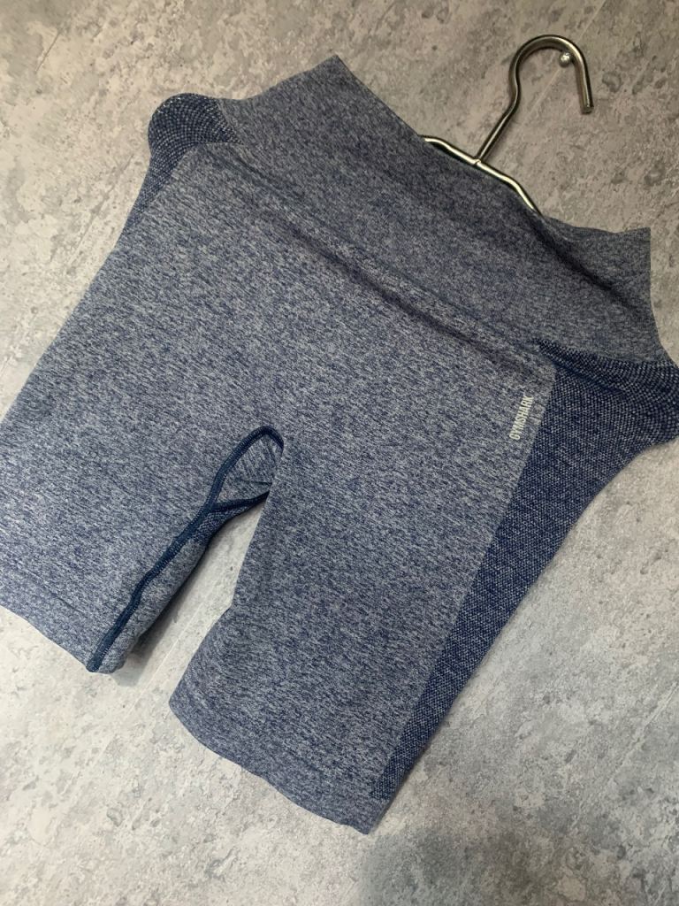 Gymshark Blue Marl Seamless Cycling Shorts - Good Condition