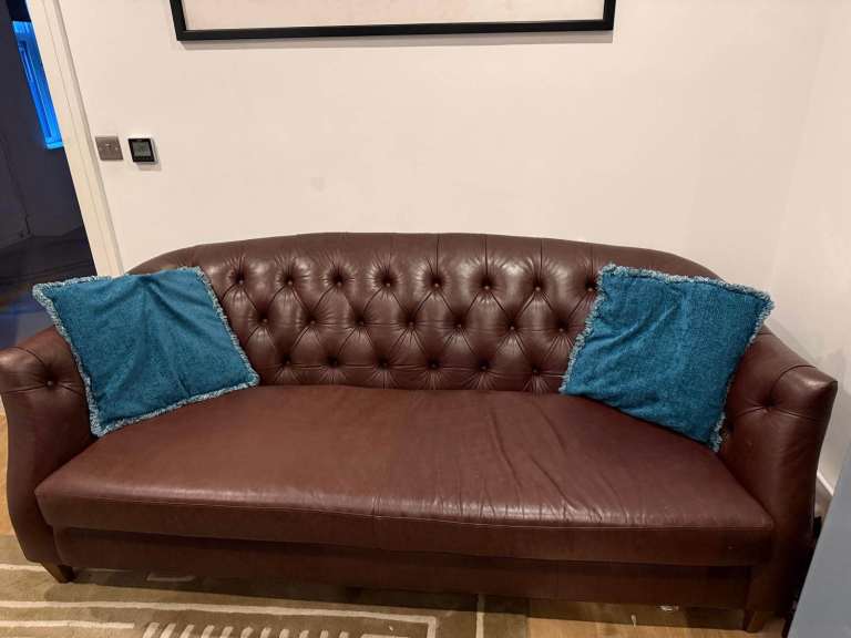 M&S Soft Faux Leather 3–4 Seater Sofa