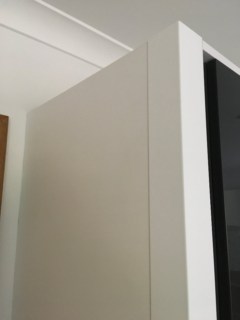 Fitted kitchen - one Brand new large white end panel 2400mm x 600mm PLUS  three corner posts