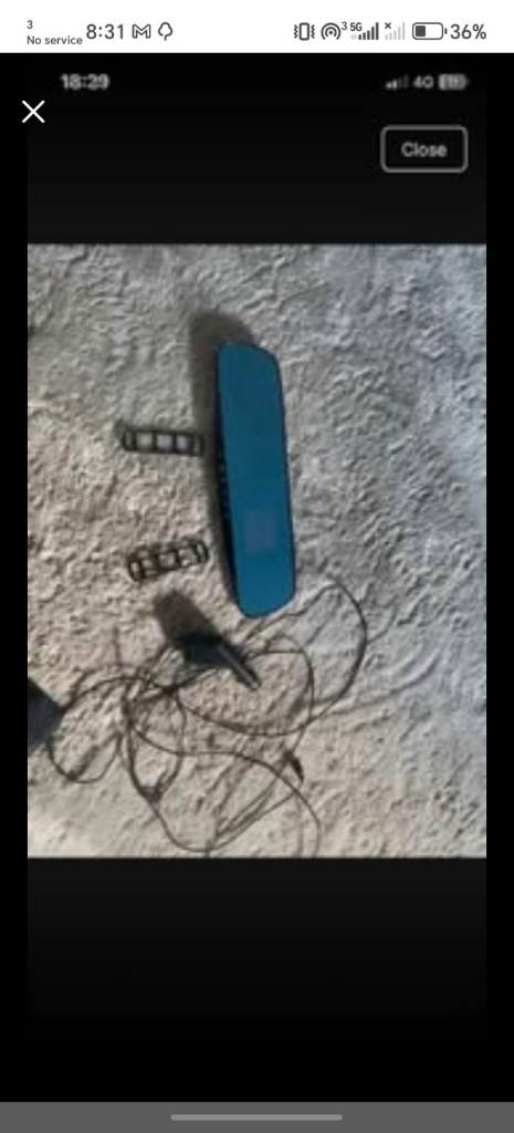 Blue Dash Cam with Mounts and Power Cable – Good Condition