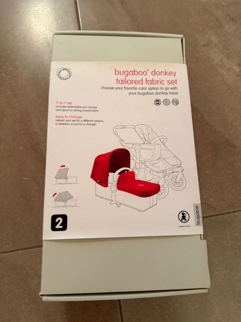 Bugaboo donkey tailored fabric set black BNIB two available twins