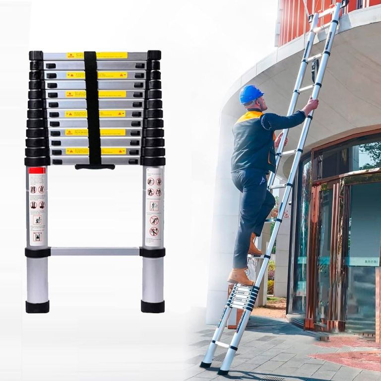  3.2M /Extendable Portable Foldable Telescopic Ladder | Silver 