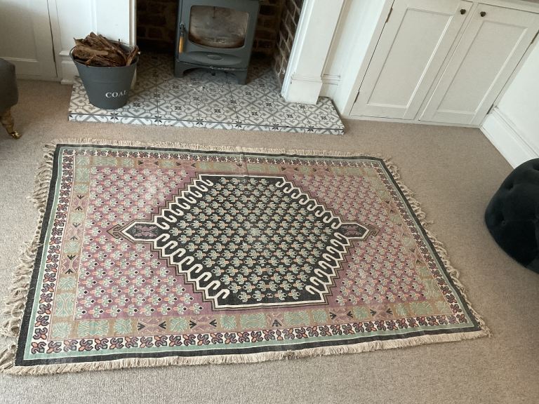 French Connection Poppyfield flat weave cotton rug RRP £85 180cm x 120cm