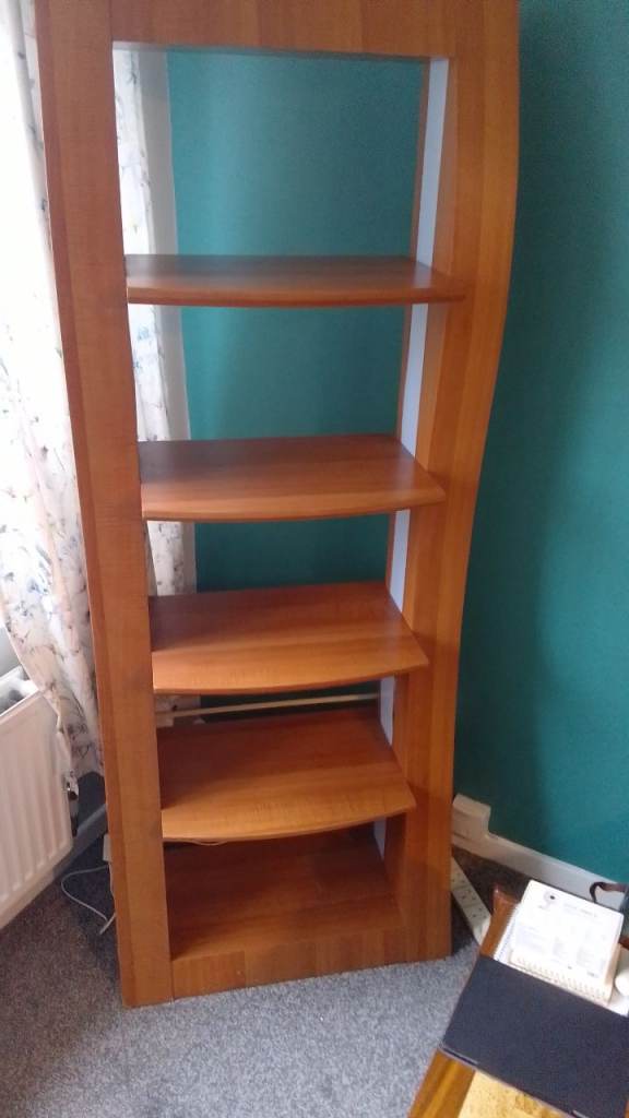 Curved open front bookcase