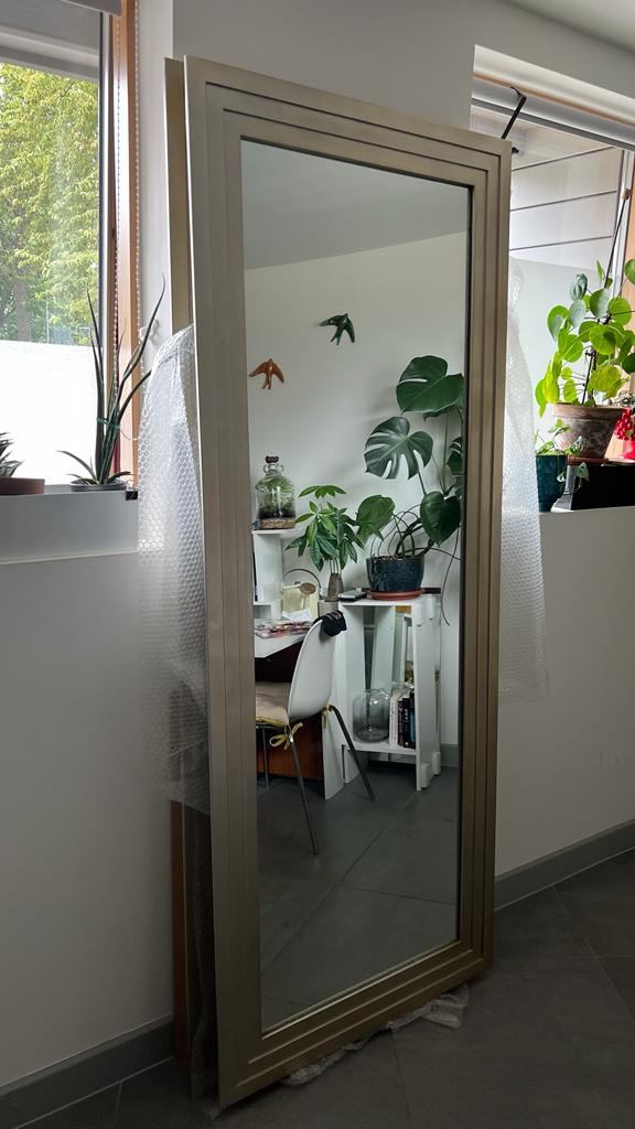 Design Mirror, Hand decorated with Solver leaf