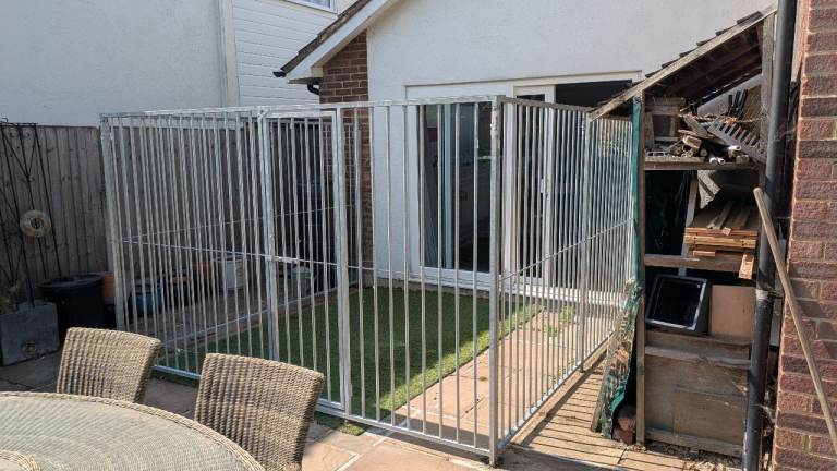 Galvanized fencing, dog run panels