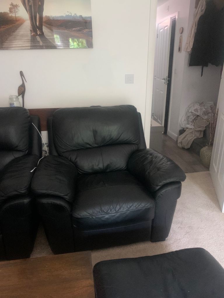 FREE 2 no black faux leather chairs 