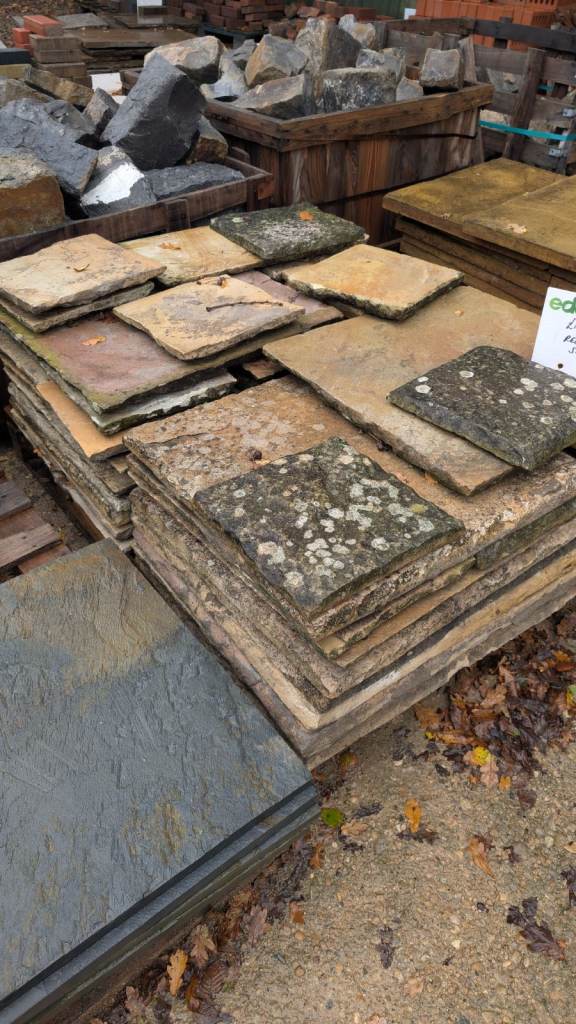 Reclaimed sandstone paving