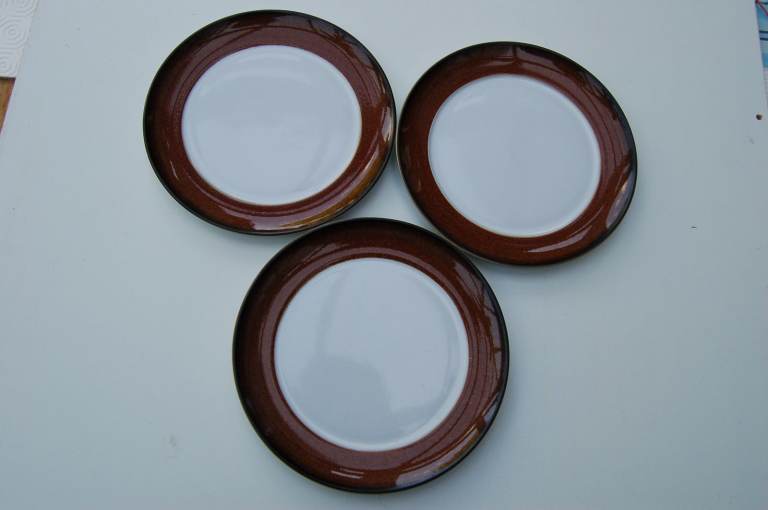 PRICE REDUCED Denby Provence Plates, Country Cuisine Veg Dish, & 2 Potters Wheel Items  . 