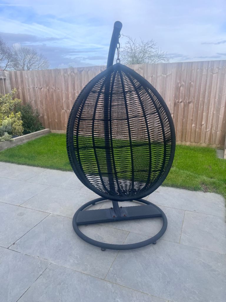 Black garden egg chair 