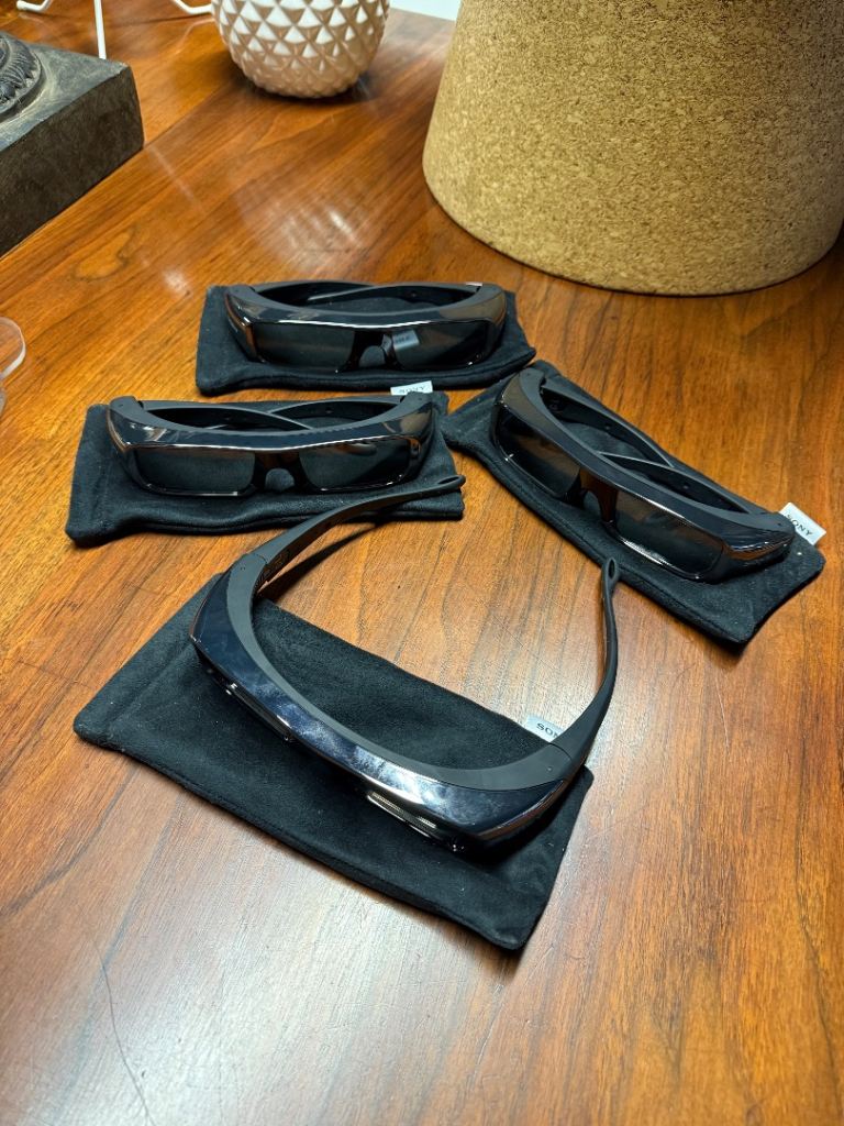 4 x Sony TDG-BR100 3D Active Glasses complete with rare cases