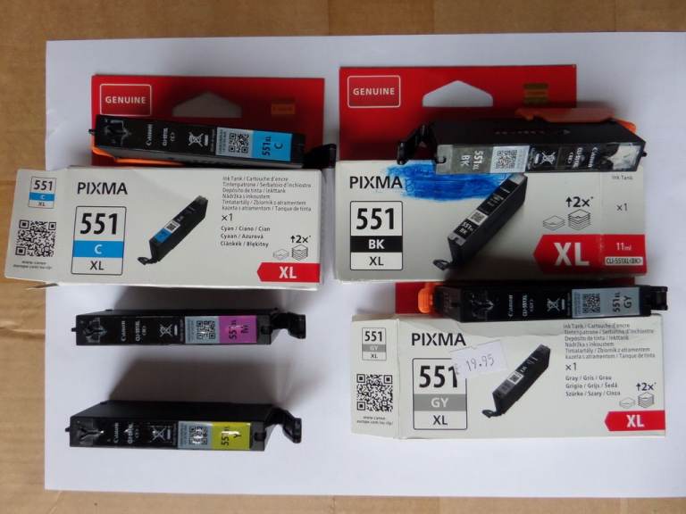 Canon Pixma 551 XL Ink Cartridges - NEW, Mixed Colours